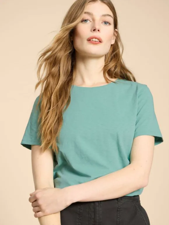 ABBIE TEE in MID TEAL