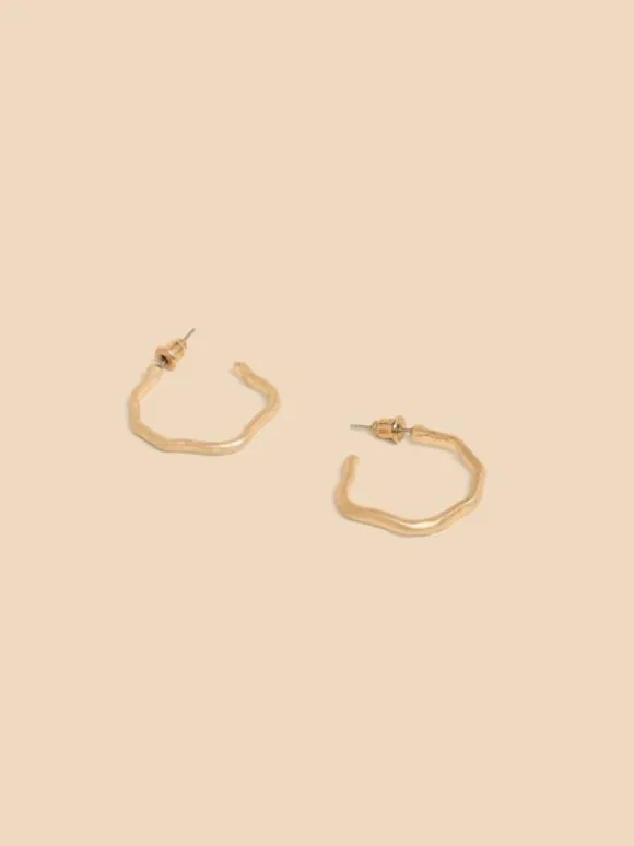 Abstract Hoop Earrings in GOLD TONE METALLIC