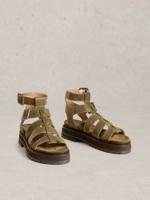 Alexa Gladiator Sandal in KHAKI GREEN