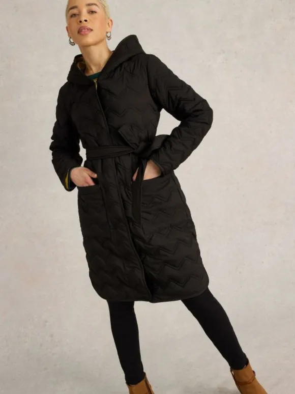 Arlet Quilted Coat in PURE BLACK