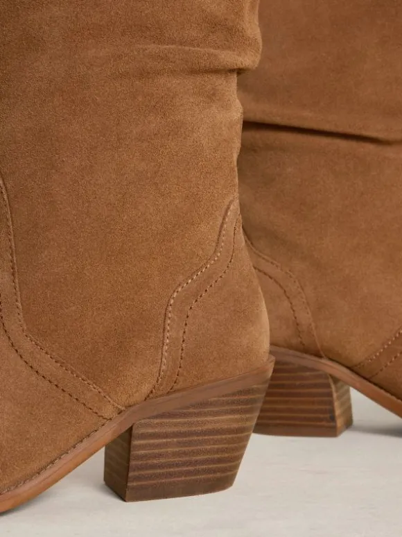 Azalea Mid Slouch Suede Boot in MID TAN