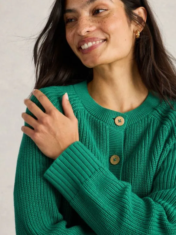 BAILEY COTTON CARDI in BRIGHT GREEN