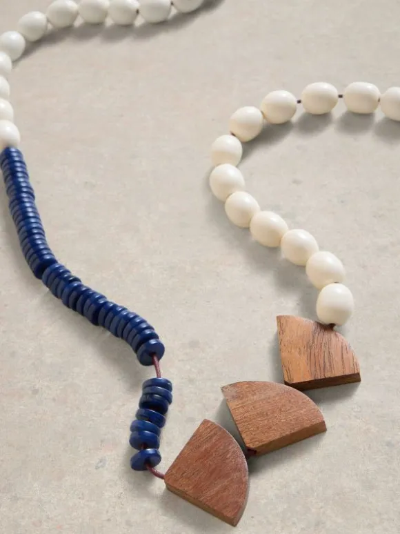 Beech Multi Bead Necklace in NAVY MULTI