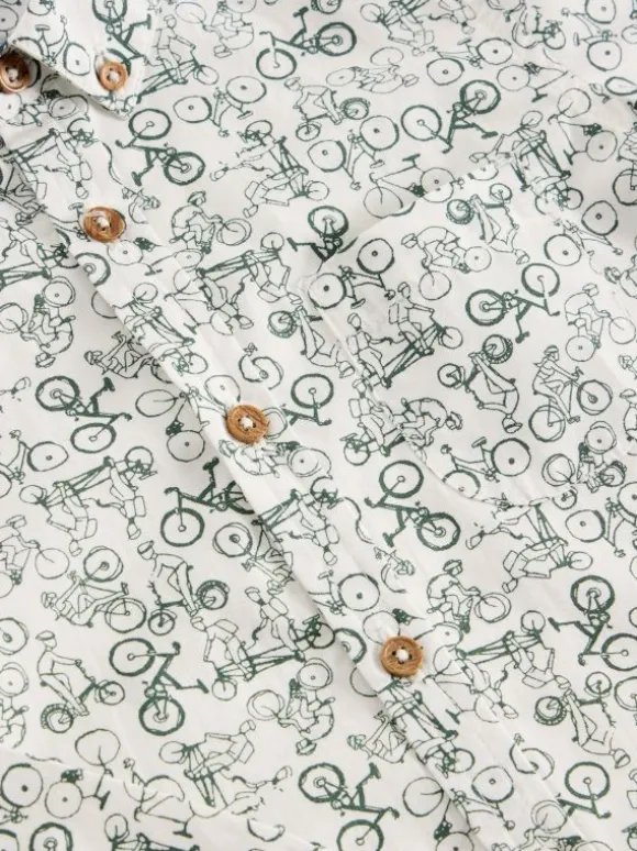 Bike Print Shirt in IVORY MULTI