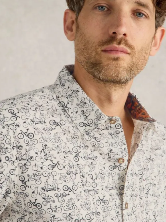 Bike Printed Shirt in NATURAL MULTI