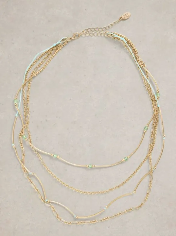 Blossom Multi Layer Necklace in GOLD TONE METALLIC