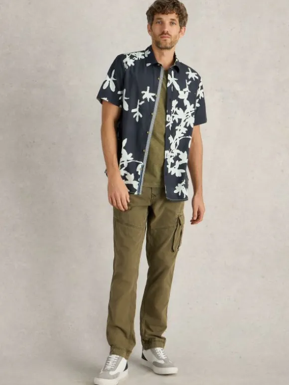 Blossom SS Printed Shirt in NAVY PRINT