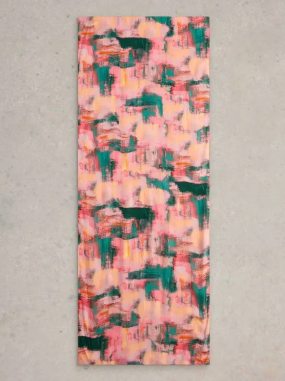 Brush Print Scarf in PINK MULTI