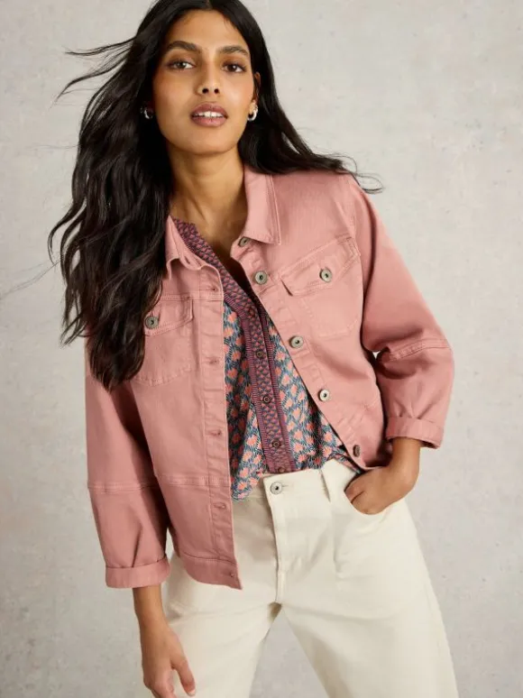 Camille Denim Jacket in DUSTY PINK