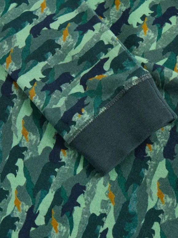 Camo Bear PJ Set in GREEN PRINT