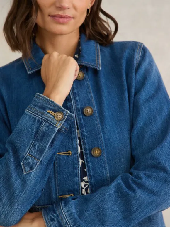 Carrie Denim Jacket in MID DENIM