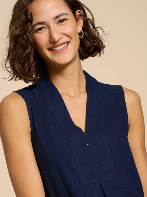 CELIA MIX JERSEY SHIRT in FRENCH NAVY