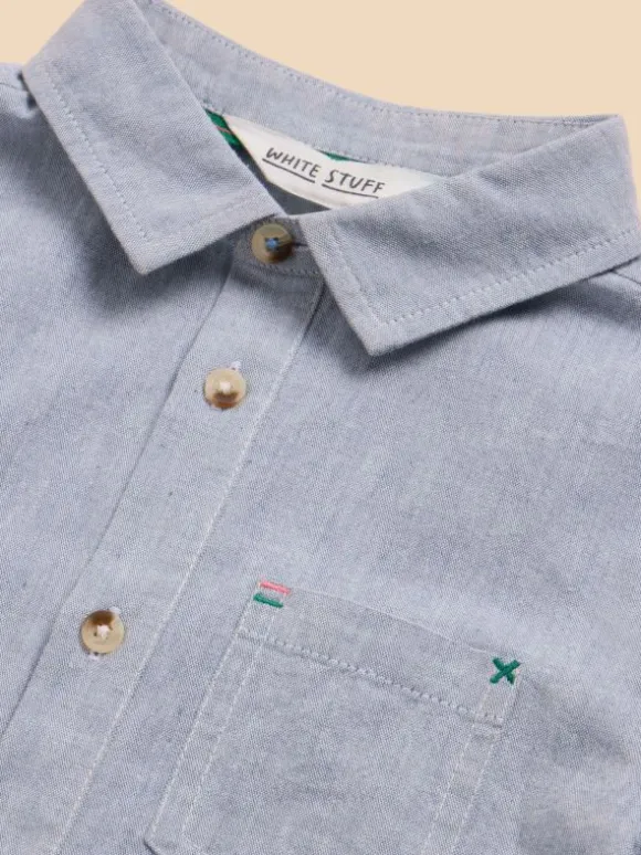 Chambray SS Shirt in CHAMBRAY BLUE