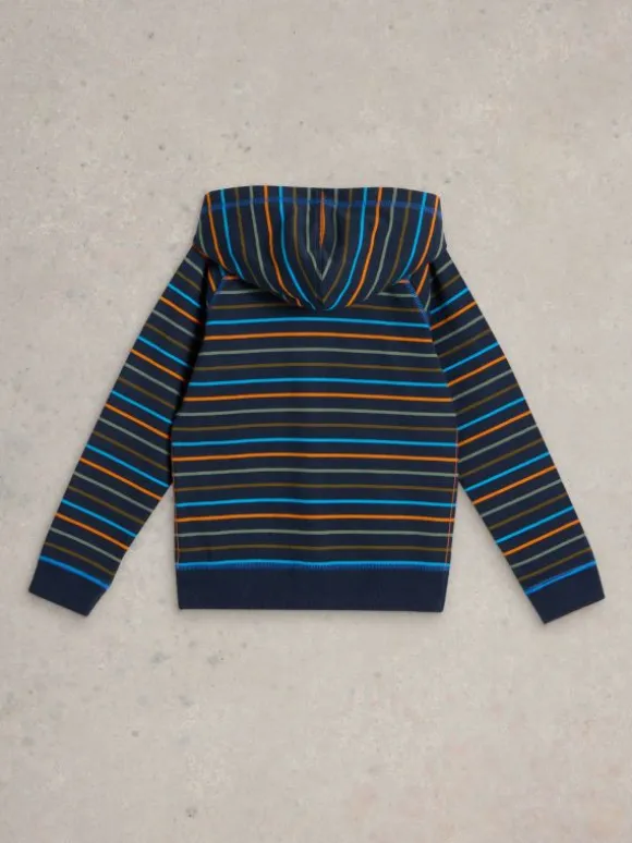 Charlie Stripe Hoody in NAVY MULTI