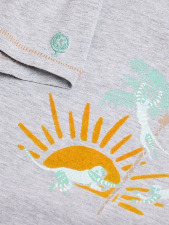 Cheeky Monkeys Graphic Tee in GREY MARL