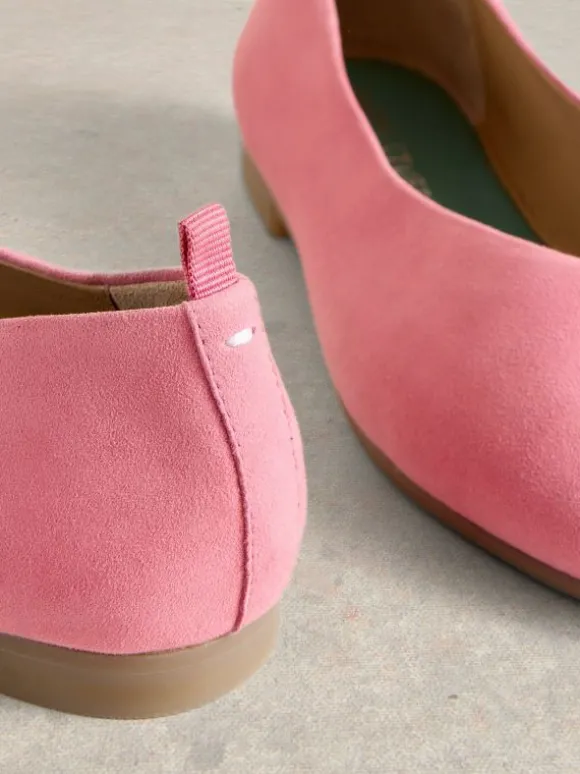 Cheri Leather Ballerina Pump in MID PINK