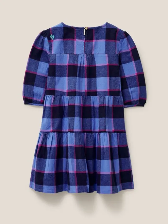 Chloe Check Dress in BLUE MULTI