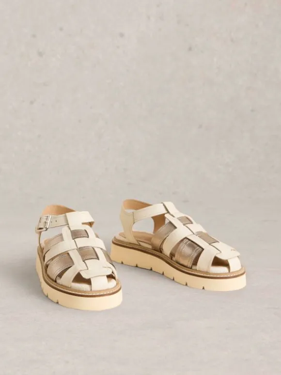 Chunky Fisherman Sandal in SILVER TONE METALLIC