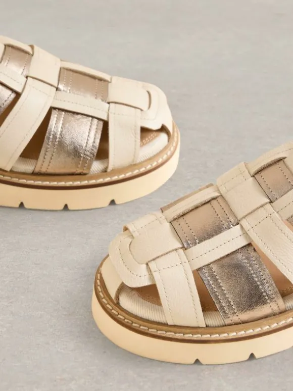 Chunky Fisherman Sandal in SILVER TONE METALLIC