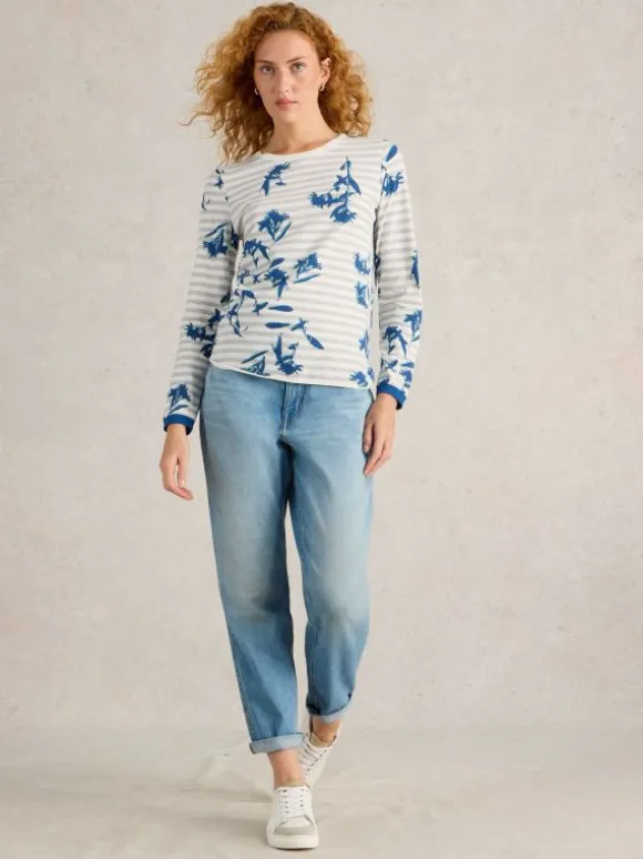 CLARA CREW NECK TSHIRT in NATURAL MULTI