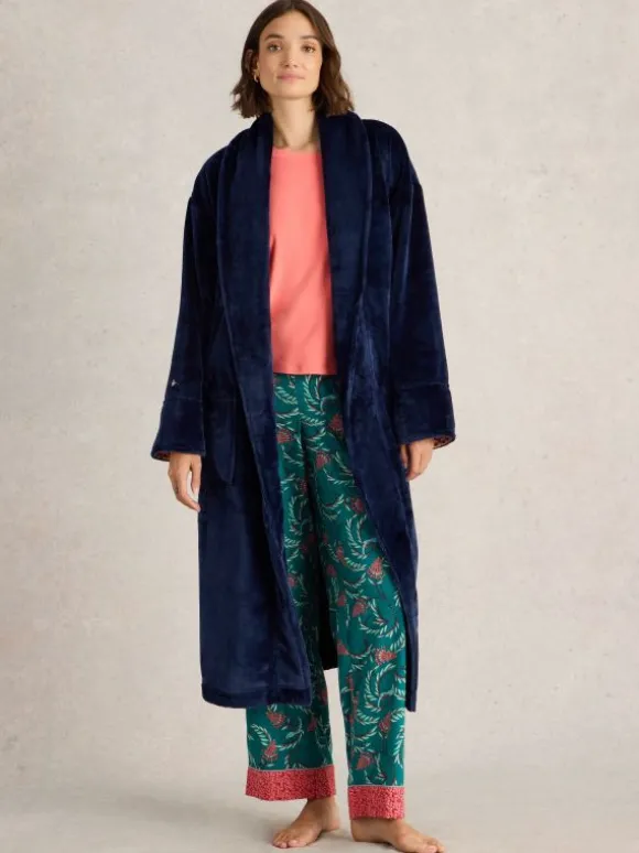 Clover Cosy Dressing Gown in DARK NAVY