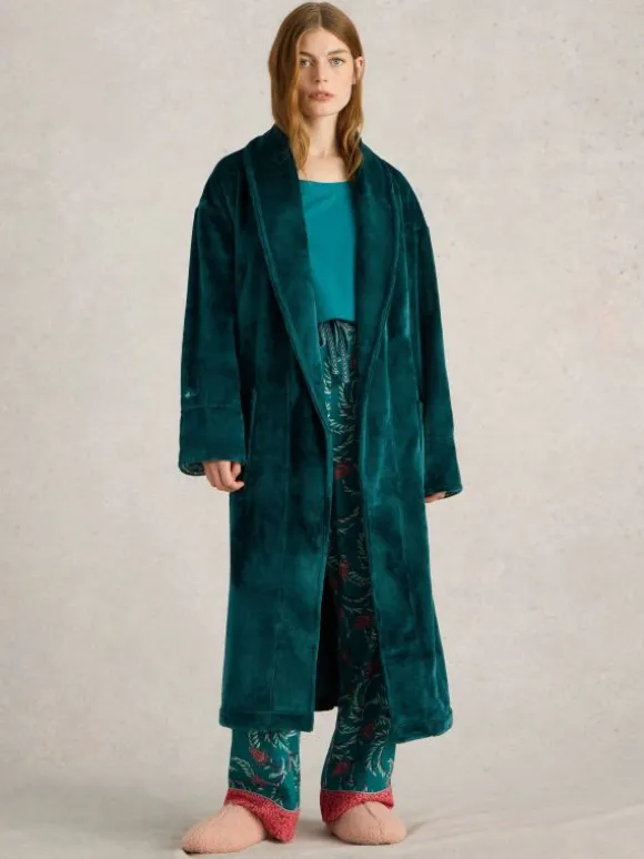 Clover Cosy Dressing Gown in MID TEAL