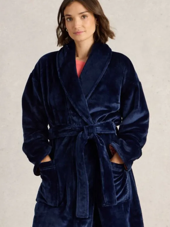 Clover Cosy Dressing Gown in DARK NAVY