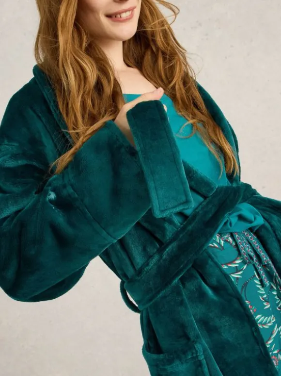 Clover Cosy Dressing Gown in MID TEAL