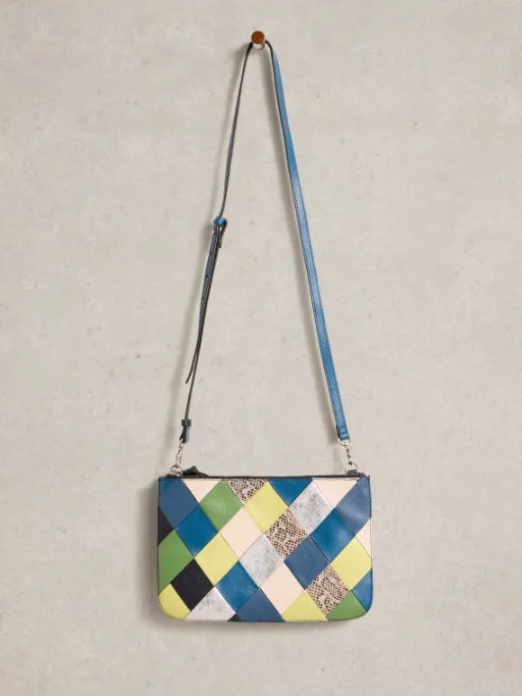 Crossbody Connie Double Pouch in BLUE MULTI