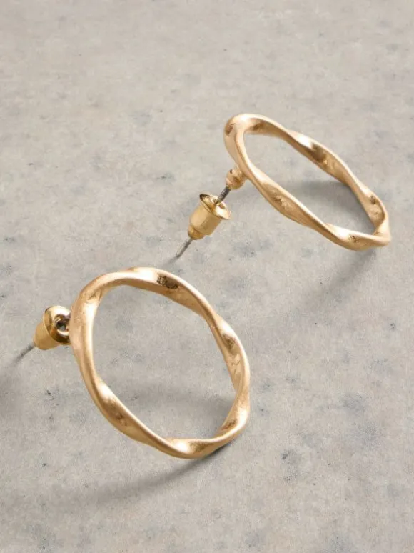 Cynthia Earring Round in GOLD TONE METALLIC