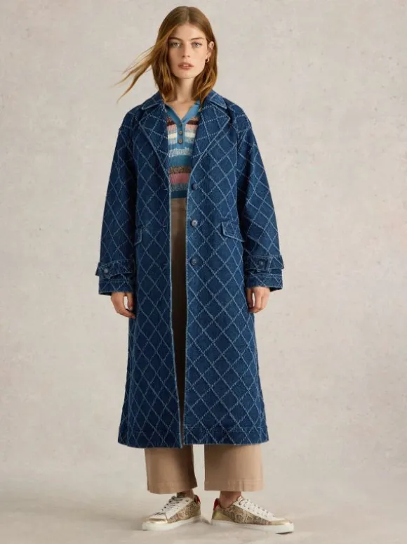 Dori Denim Trench Coat in DENIM MULTI