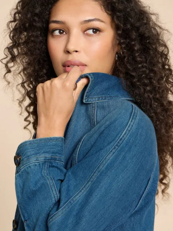 Eden Denim Relaxed Jacket in MID DENIM