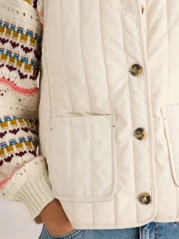 Emma Quilted Gilet in NATURAL WHITE