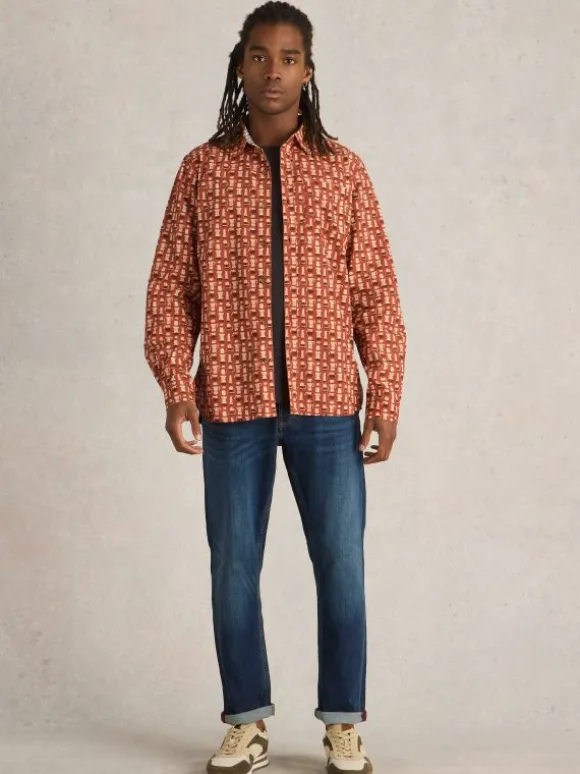 Espresso Printed Shirt in ORANGE PRINT