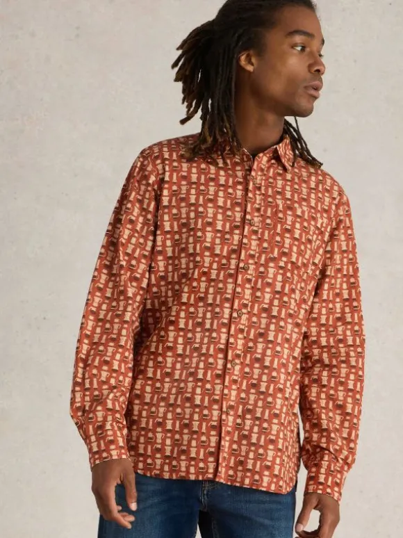 Espresso Printed Shirt in ORANGE PRINT