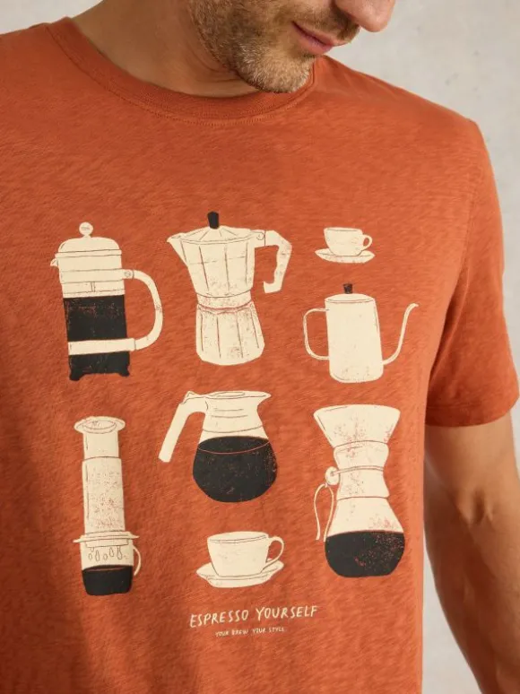 Espresso Yourself Graphic Tee in ORANGE PRINT