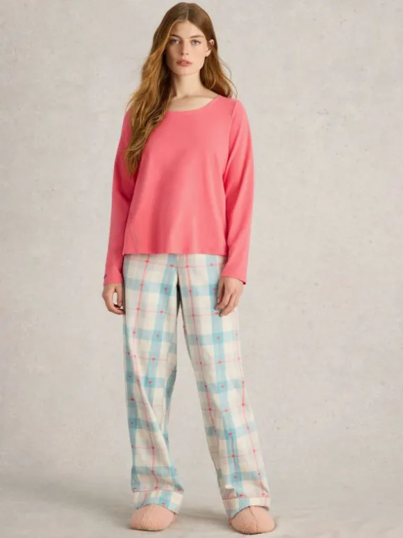 Eva Jersey PJ Top in BRIGHT PINK