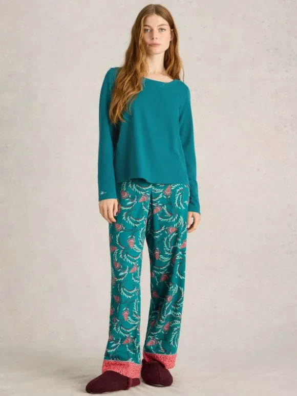 Eva Jersey PJ Top in MID TEAL