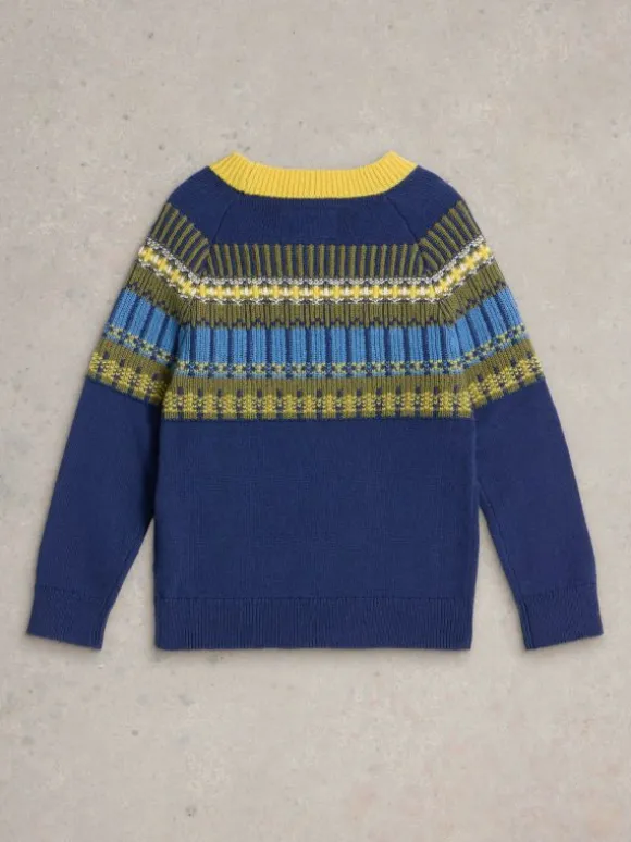 Fairisle Yoke Jumper in DARK NAVY