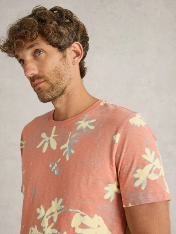 Floral Printed Short Sleeve Tee in PINK PRINT