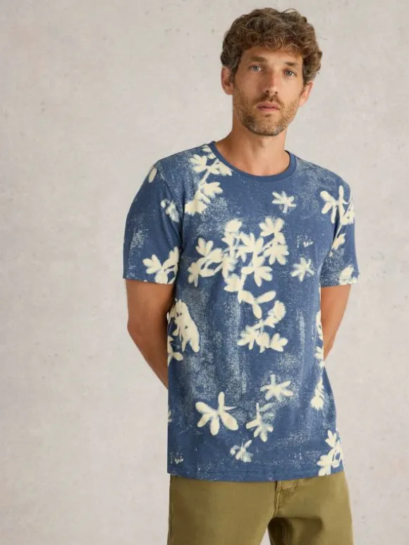 Floral Printed Short Sleeve Tee in NAVY PRINT
