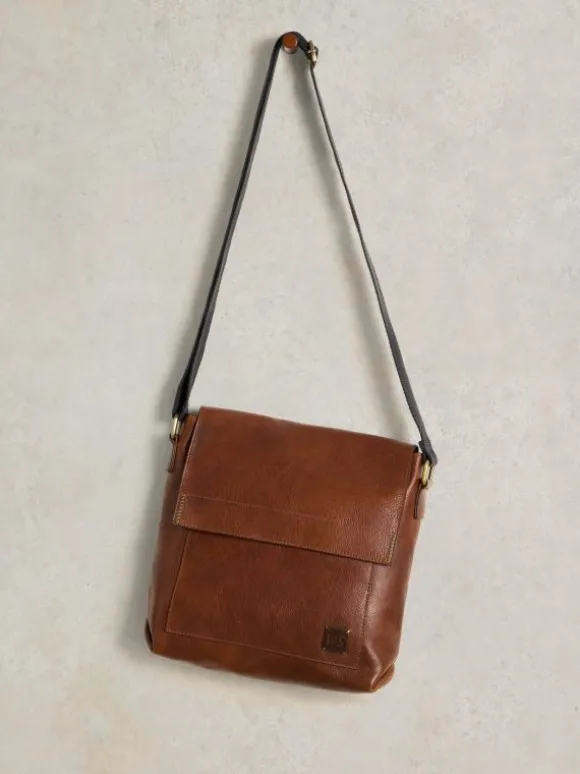 Frankie Leather Crossbody Bag in MID TAN