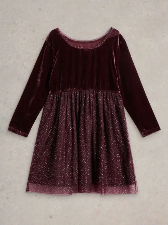 Girls Arabella Dress in DK PLUM