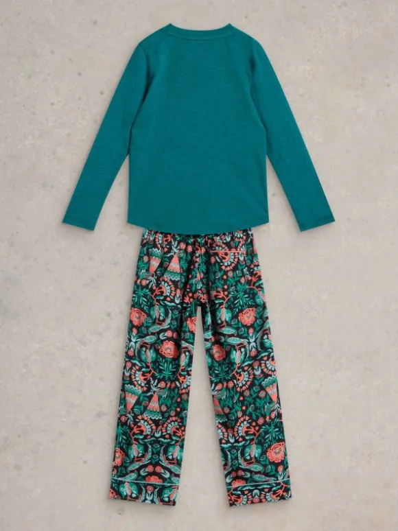 Girls Bird Printed PJ Set in BLACK PRINT