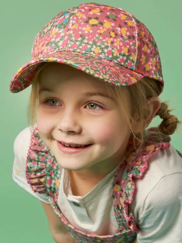 Girls Printed Cap in PINK MULTI