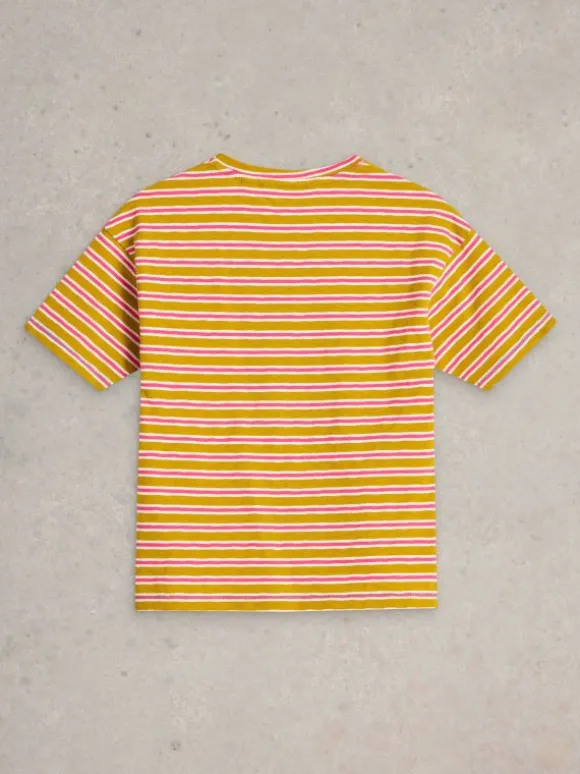 Girls Stripe Tee in YELLOW MULTI