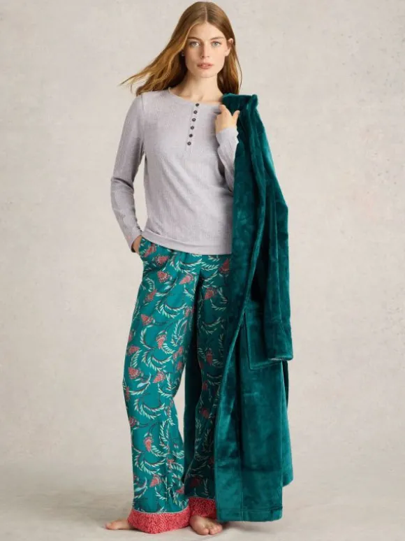 Hailey Rib Henley Jersey Top in GREY MARL