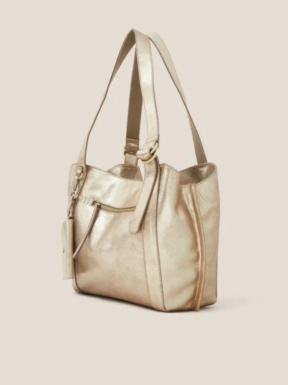 Hannah Tote in GOLD TONE METALLIC