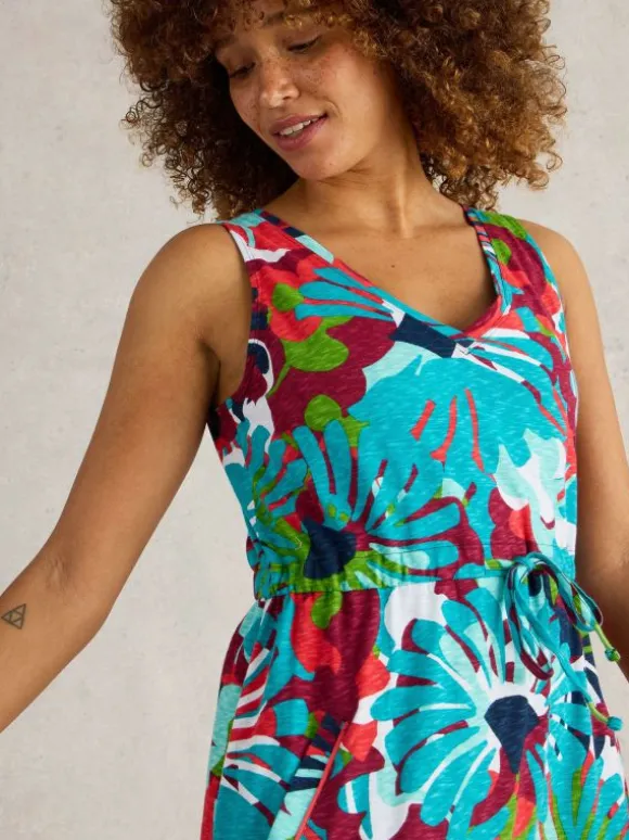 Heidi Jersey Midi Dress in NAVY MULTI