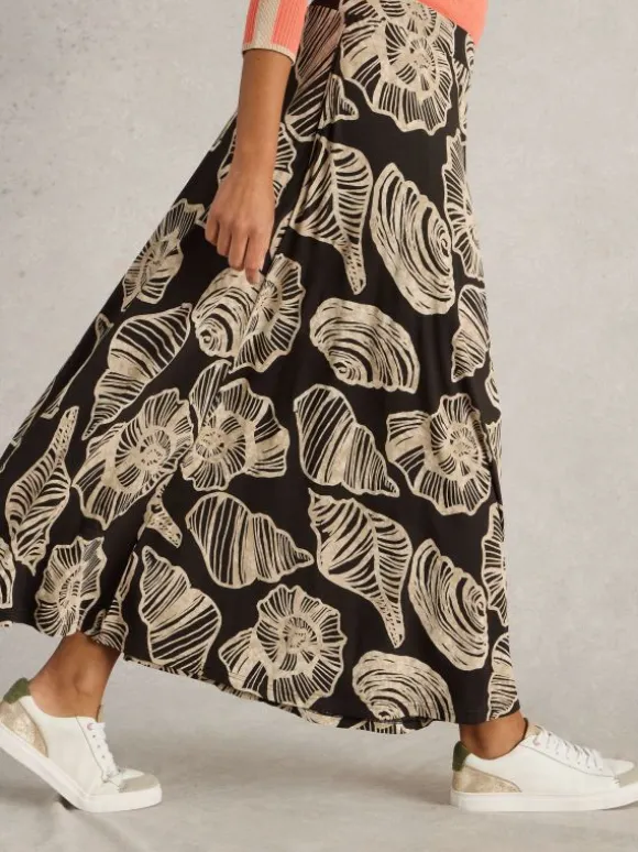 Jada Jersey Maxi Skirt in BLACK PRINT